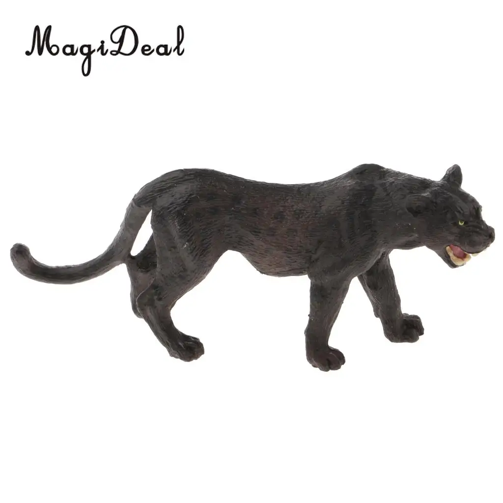 MagiDeal 1Pc Realistic Black Panther Wildlife Animal Figurine Model Figure Kids Toy Gift for Home Room Desk Pub Bar Decor