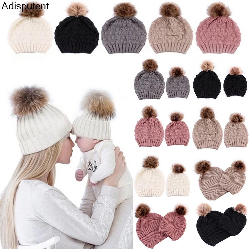 

MoneRffi Woman's Headgear Vertical Knit Wool Ball Hat Winter Comfortbale Soft Collection Baggy Various Styles Hat 2019