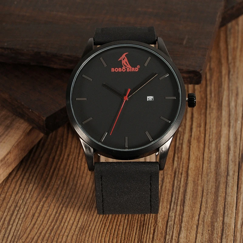 Многофункциональные часы BOBO BIRD с календарем, деревянные часы для мужчин, японские 2035, мужские кварцевые часы с кожаным ремешком
