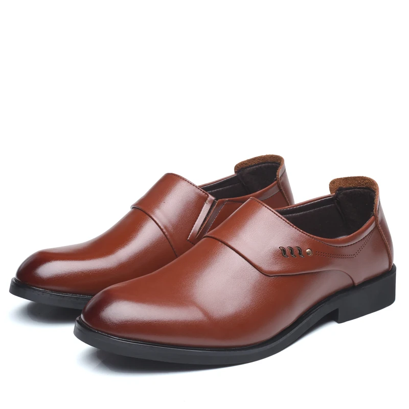 classic leather mens dress shoes luxury brand slip on male footwear wedding work flat office formal italian oxford shoes for men (2)