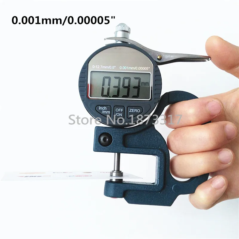 Thickness Gauge 0 10mm Accuracy 0.001mm/0.00005" Micrometer Digital