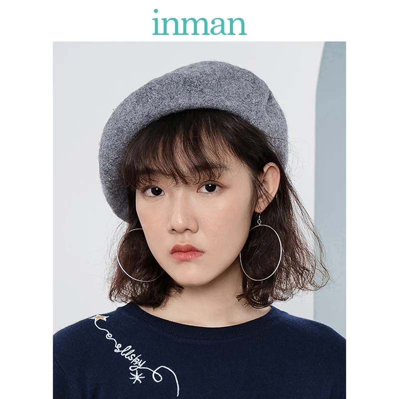 INMAN осень и зима женский шерстяной британский стиль корейские береты японские дикие модели Вязание Кепка художника тыква шляпа