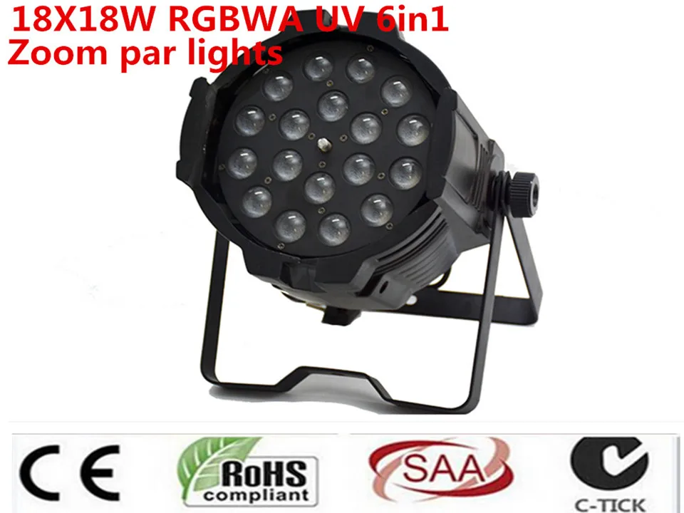 Горячая 18X18 W RGBWA УФ 6in1 Led Увеличить номинальной Luce led effetto luce dj dmx luci