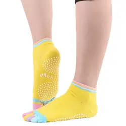 Полный фиксатор стопы для упражнений носки для йоги нескользящие носки с полными носками яркие на пять пальцев пальцы фитнес спортивный