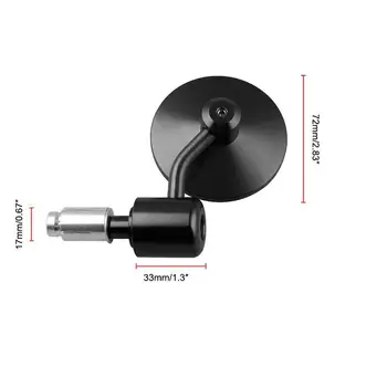 

1 Pair 7/8Inches Motorcycle Rearview Mirror Round Handlebar Bar End Rear View Mirrors Bike Motorbike Side Mirror