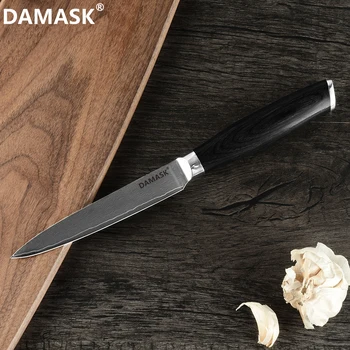 

Damask Japanese Kitchen Knife Damascus Blade Chef Utility Knife 5 inch Damascus Steel Fruit Cutlery VG10 Core 67 Layer Knives