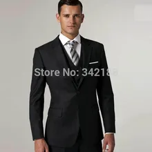 Лидер продаж Боковой разрез две пуговицы черный костюм жениха смокинги друзей жениха Мужские свадебные костюмы одежда Свадебная мужская одежда