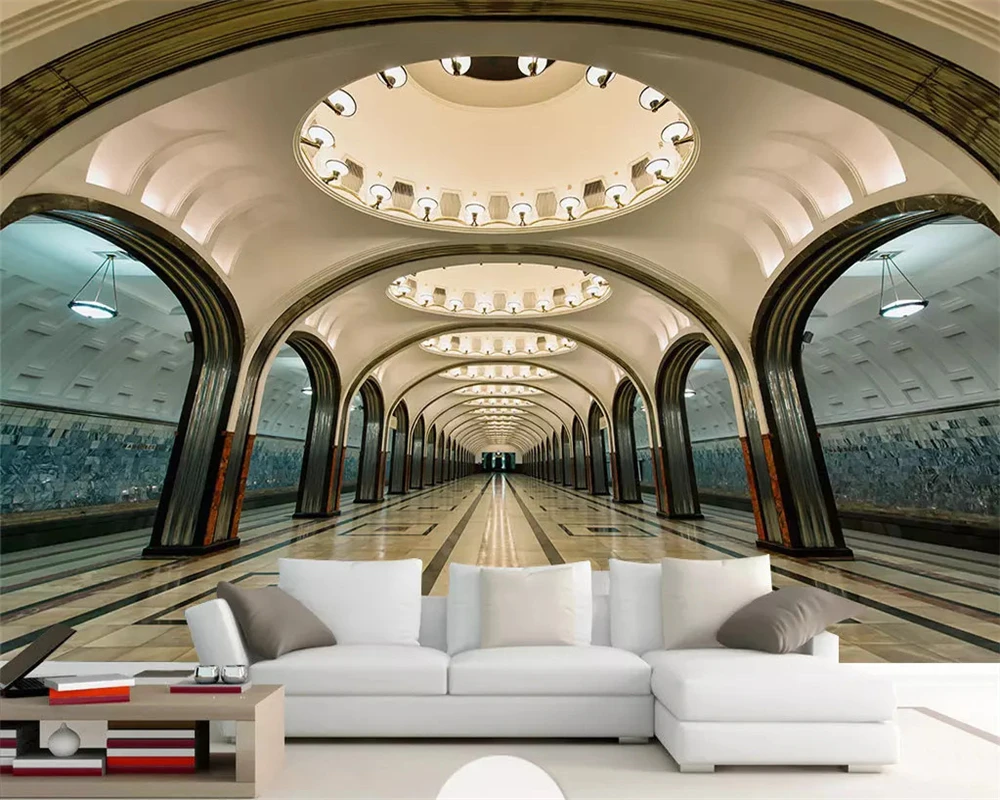 

beibehang Custom fashion decorative painting interior papel de pared 3d wallpaper stereo extension space restaurant background