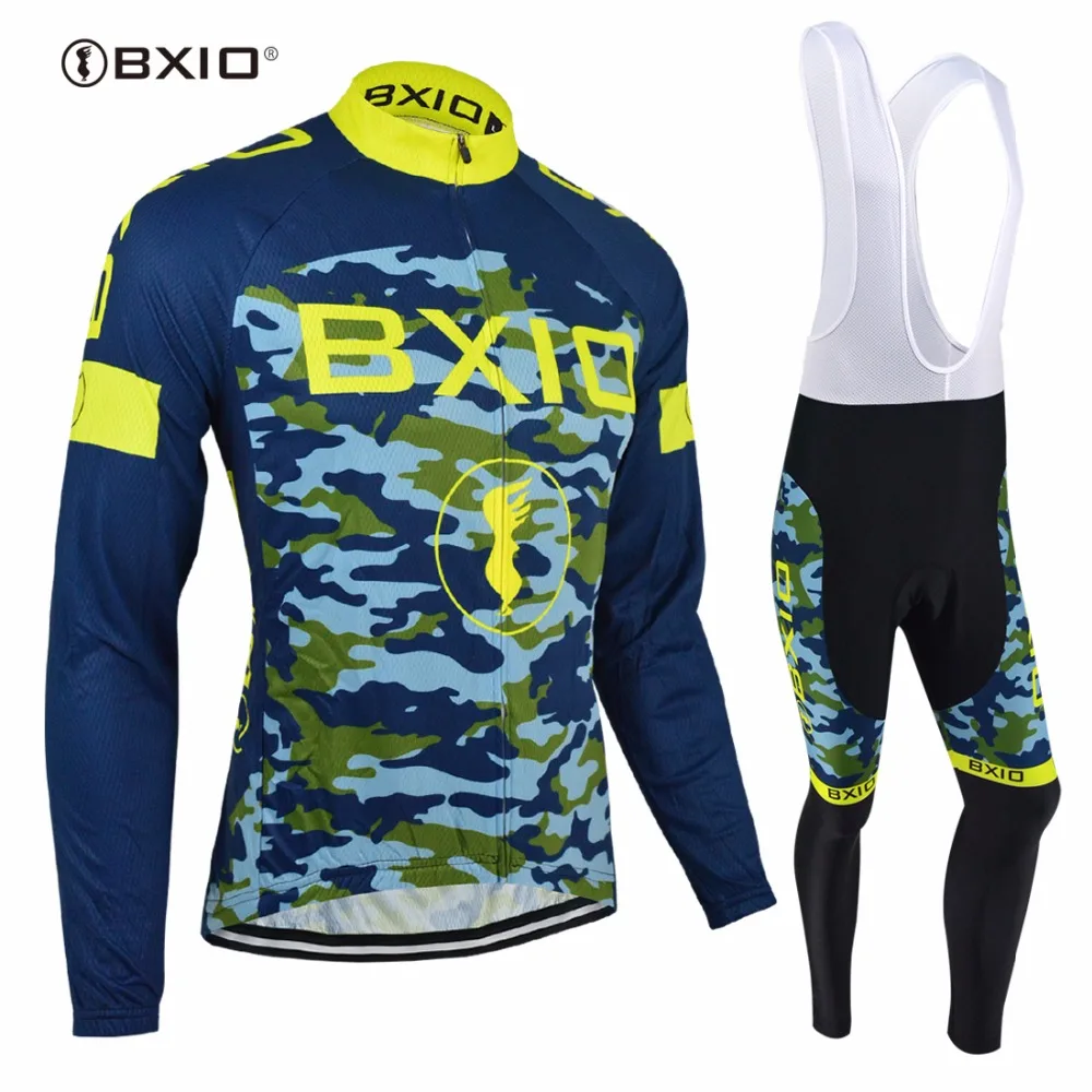 

BXIO Pro Team Cycling Sets Ropa Ciclismo Winter Long Sleeve Cycling Clothing Camouflage Equipe De France Maillot Ciclismo 052