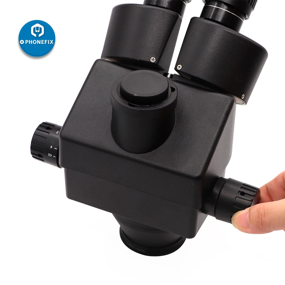 Черный Simul focal 7-45X Тринокулярный Стерео микроскоп головка части Синхронный зум микроскоп головка WF10X 20 мм окуляр объектив
