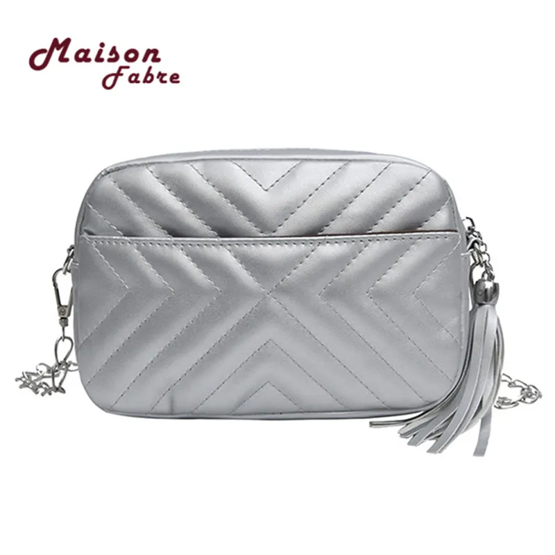 

Maison Fabre Handbags Chains Shoulder Bags Zipper Solid Color Tassel Shoulder Bags Messenger Phone Bag Torebka damska