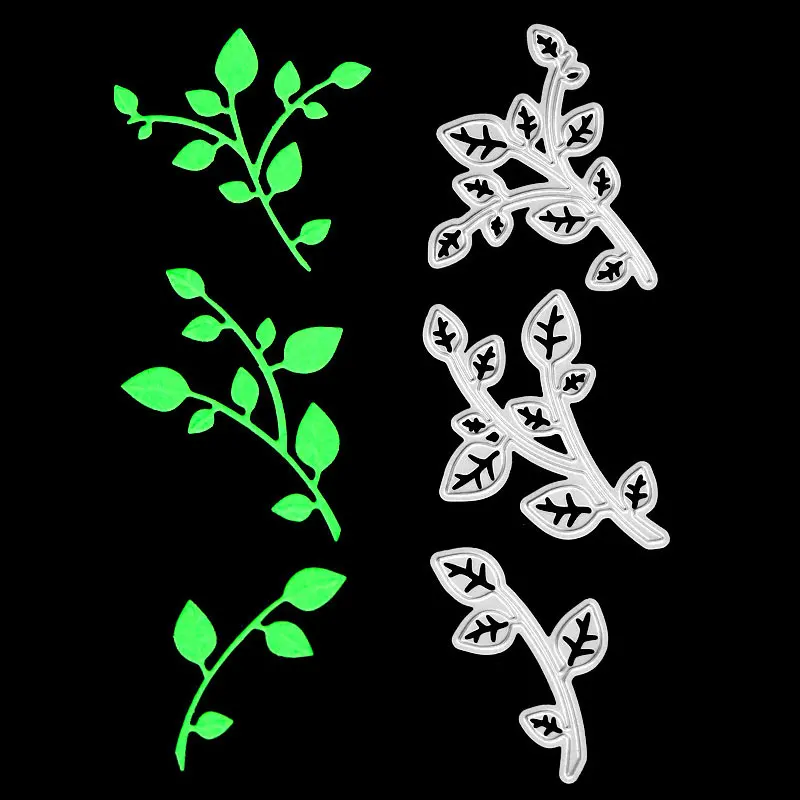 

3pcs Branch Leaves Metal Cutting Dies Scrapbooking Stencil Craft die cuts Cards make Album Embossing stencil