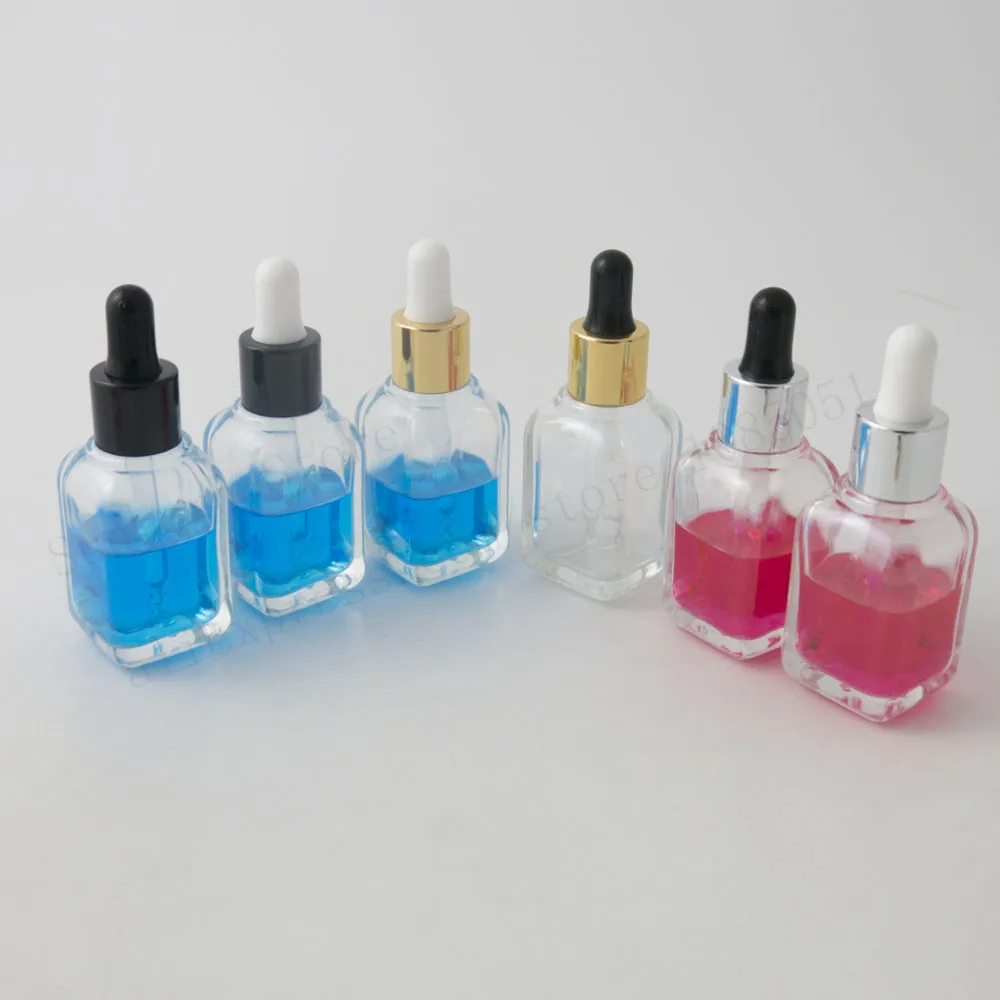 

20 x 30ml Square Clear Glass Essential Oil Bottle With Dropper 1OZ Cosmetic Glass Bottle E-liquid Glass Vials New Arrival!!!
