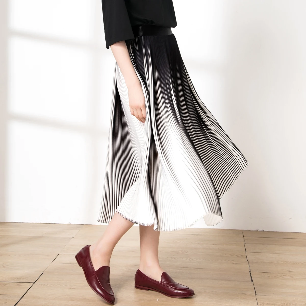 

2019 Summer Pregnant Women Abdomen Skirt Adjustable Waist Ankle-Length Maternity Empire Chiffon Skirts Plus Size Pleated Skirts