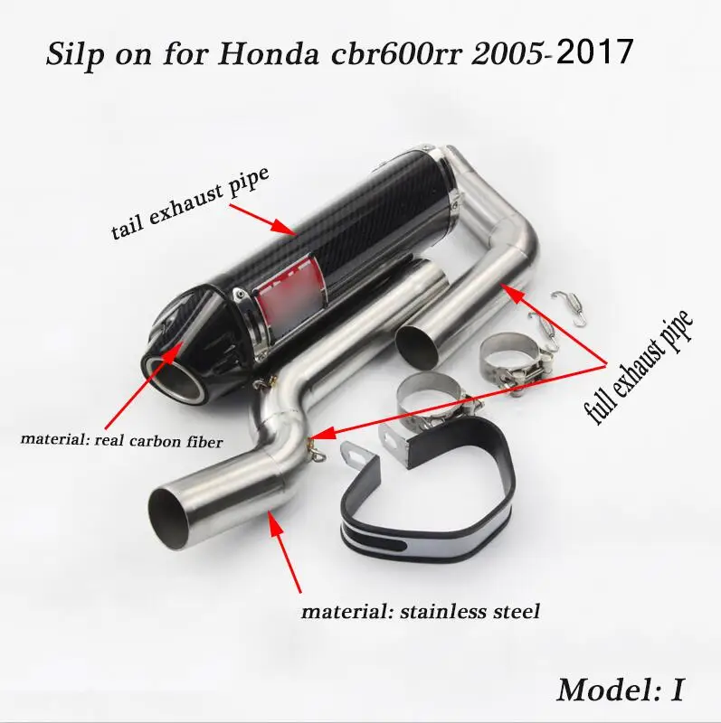 Silp on для Honda cbr600rr 2005- мотоциклетные передние соединительные трубы из нержавеющей стали со средней трубой выхлопной системы глушителя - Цвет: I