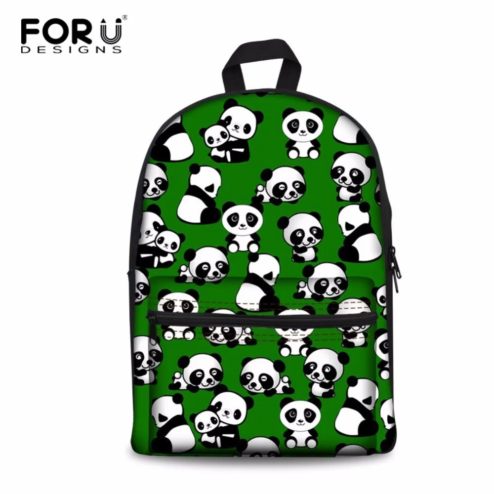 FORUDESIGNS/детские школьные сумки с принтом панды и совы для девочек-подростков