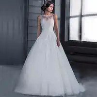 Vestidos de Novia Cheap Ball Gown Wedding Dress 2018 Robe de mariage See Through Back Lace Wedding Gowns Vestido de Noiva ZJ14