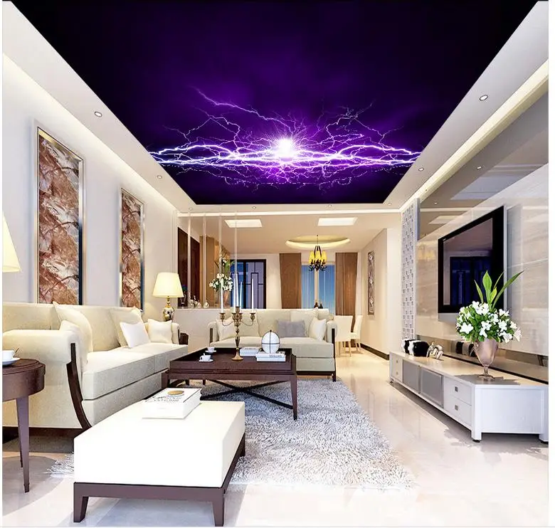 

Papel parede mural wallpaper Fantasy ceiling light 3d mural wallpaper Home Decoration Non woven roll