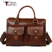 Мужской портфель из натуральной кожи, сумки для ноутбука, 14 дюймов, мужская сумка, винтажный коровья кожа, мужская сумка,, черные сумки через плечо