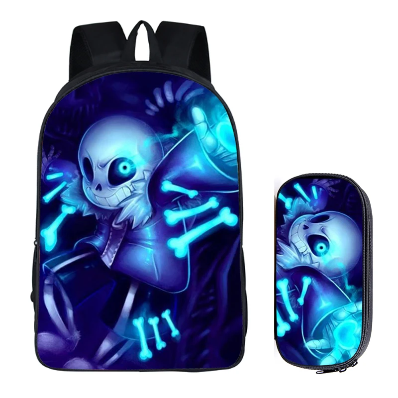 

16 inch Undertale Backpack for Teenage Girls Boys Book Bag Sans Travel Bag Undertale Children School Backpacks Pencil Bag Sets