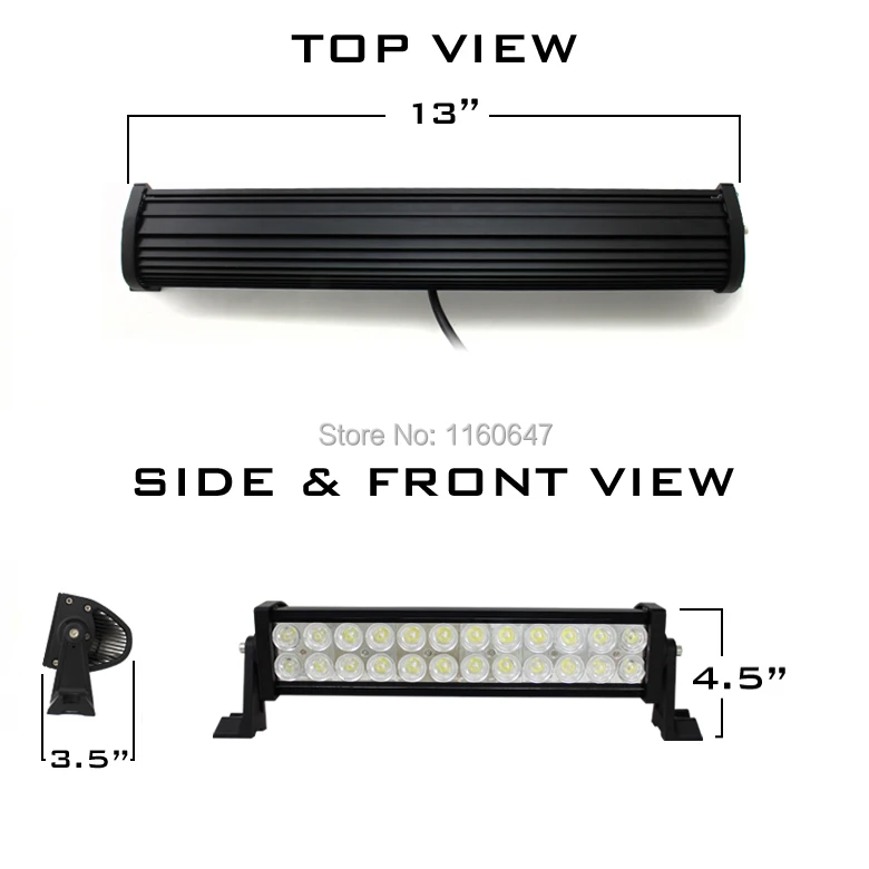 Лидер продаж 12 В/24 В 13,5 дюймов грузовик с прицепом offroad spot/Наводнение/combo 72 Вт led бар 72 Вт led off road свет бар