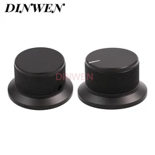 44*25 мм черная Вращающаяся ручка потенциометра для Hifi CD DVD проигрыватель диктофона усилитель громкости сплошной алюминий 1 шт