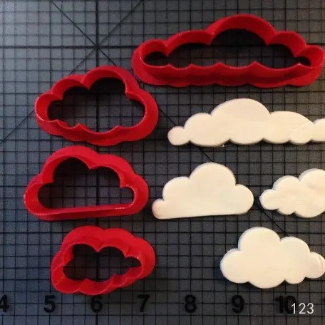 Изготовленные на заказ 3D печатные формочки для печенья Радуга и набор облаков помадка режущие инструменты для печенья, мастики, Формы для кексов, украшения тортов - Цвет: clouds 2 inch