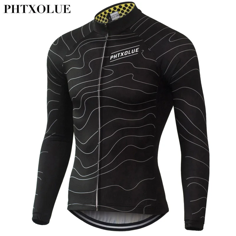 Phtxolue Cycling Jerseys Long Sleeve Men Quick-Dry Spring Mountain Bike Clothes Breathable Bicycle Cycling Clothing QY063