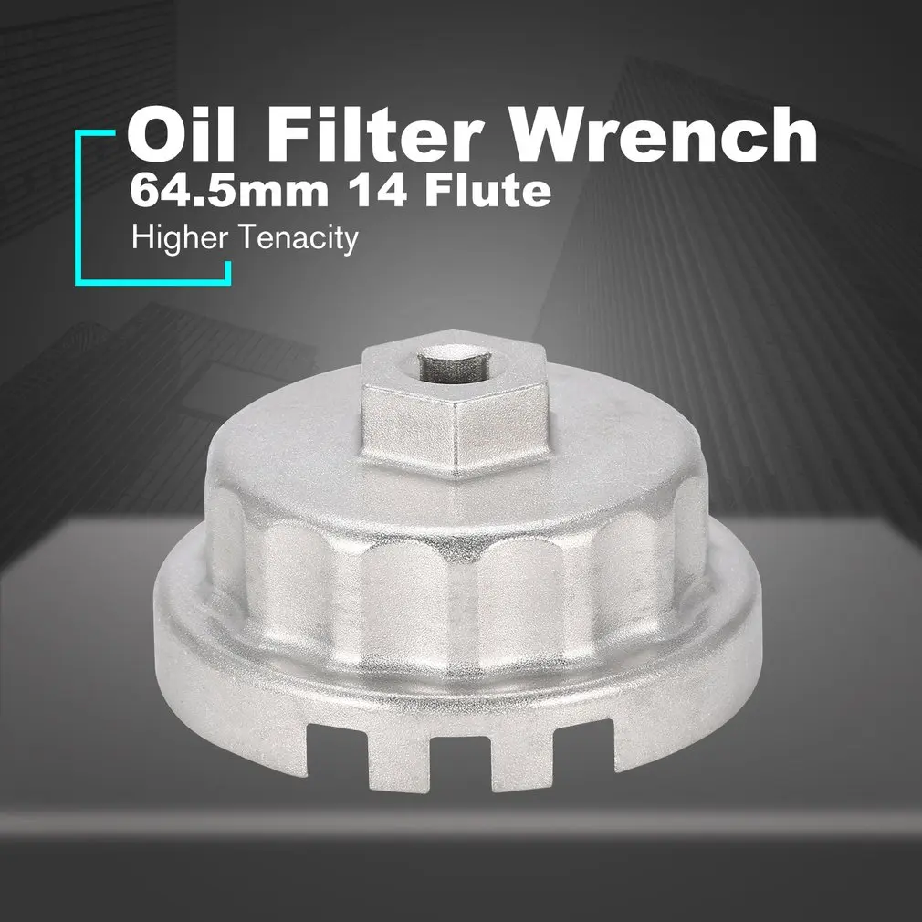 

Oil Filter Wrench 64.5mm 14 Flutes End Socket Square Drive Cap Remover Tool Auto Car Repair Tools for Highlander LEXUS Toyota