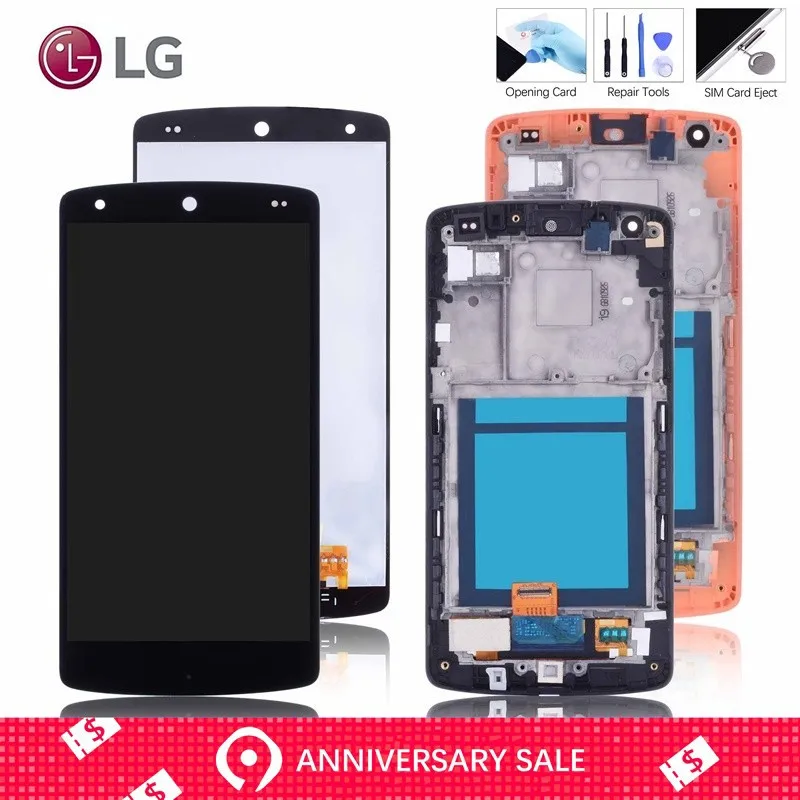 

Display for LG Nexus 5 LCD Touch Screen with Frame Replacement 4.95" ORIGINAL D820 D821 Black