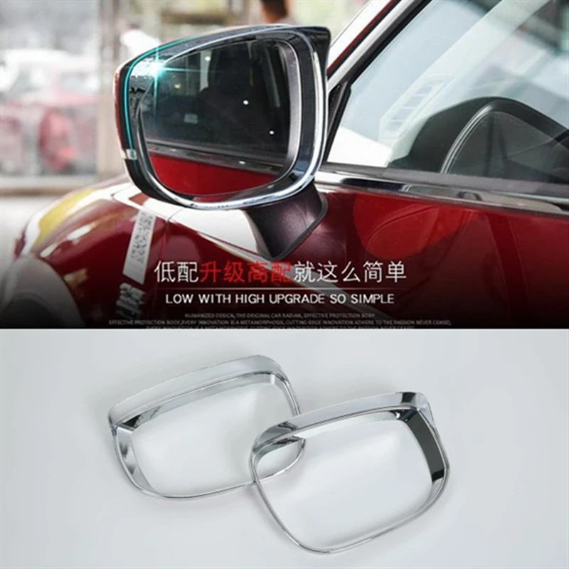 

ABS Chrome For Mazda CX-8 CX 8 2018 2019 Car Styling Accessories Rearview Mirror Block Rain Eyebrow Cover Trim