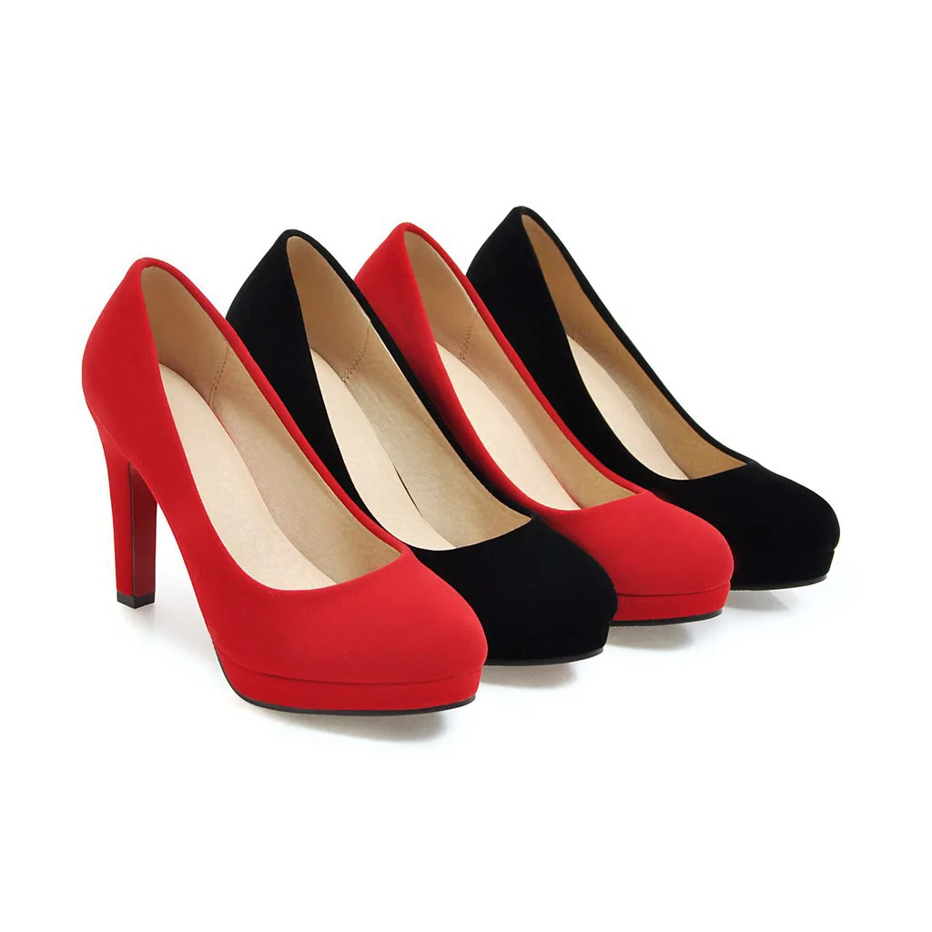 Automne Nouvelle 32 Printemps De Étanche rouge Stiletto La Bouche 43 Plate Avec Noir Super Et Mode Peu Chaussures Mariée Haute 1837 Taille Code forme Profonde CE5q5