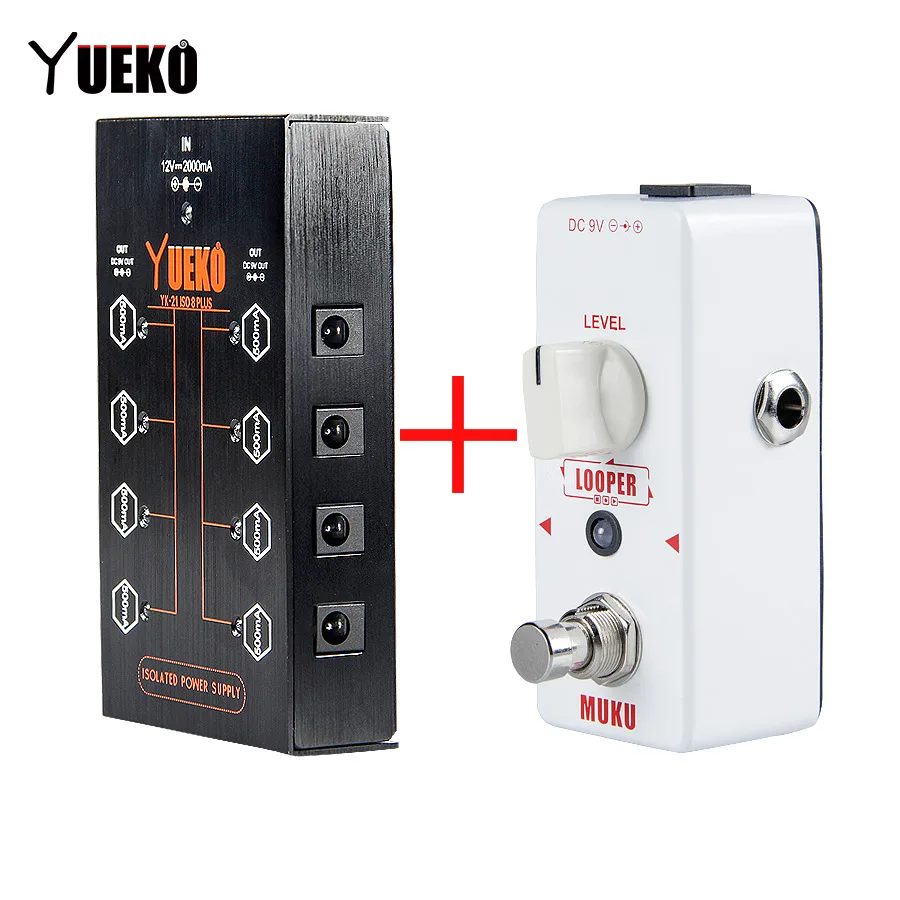 

YUEKO YK-21 ISO8 PLUS Isolated Power Supply for Guitar Effect Pedal+Easy Simple Straight Loop Recording Effect Pedal
