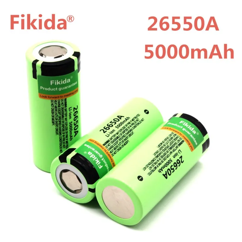 

Fiikida 100% Original 26650 Battery For Panasonic 26650A 3.7V 5000mAh High Capacity 26650 Li-ion Rechargeable Batteries