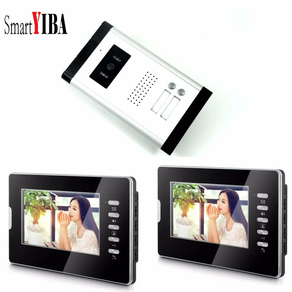 Smartyiba 7''inch монитор проводной дверной звонок видео домофон дверь визуальный телефон Системы открытый Камера для 2 квартиры