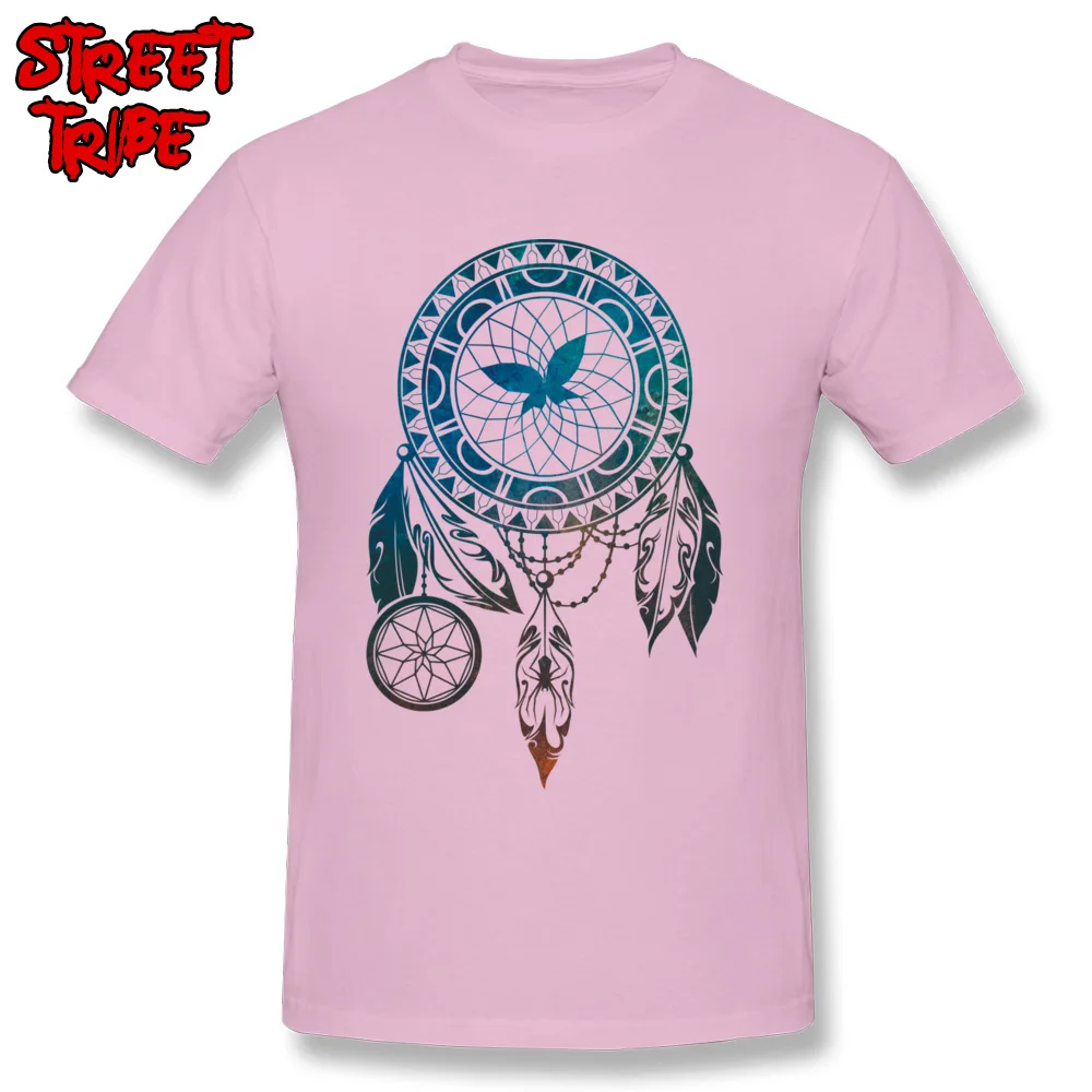  Men Top T-shirts Dream Catcher Design Tops Shirt 100% Cotton O Neck Short Sleeve Europe Tee Shirt Labor Day Drop Shipping Dream Catcher pink