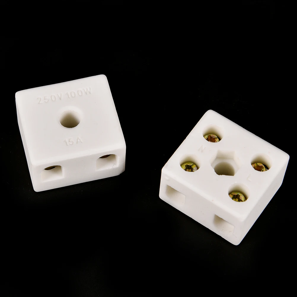 

New Arrival 5 Pcs Ceramic Terminal Block 10A 2W4H 2 Way 4 Hole Connector Porcelain Ceramic Terminal Blocks