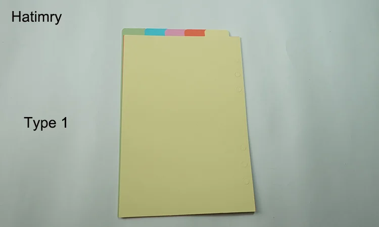 Hatimry 5 шт./лот милый A5 красочные указатель закладки Kawaii Стандартный 6 отверстий Тетрадь лист Бумага Закладка для книги школьные канцелярские принадлежности - Цвет: Type 1