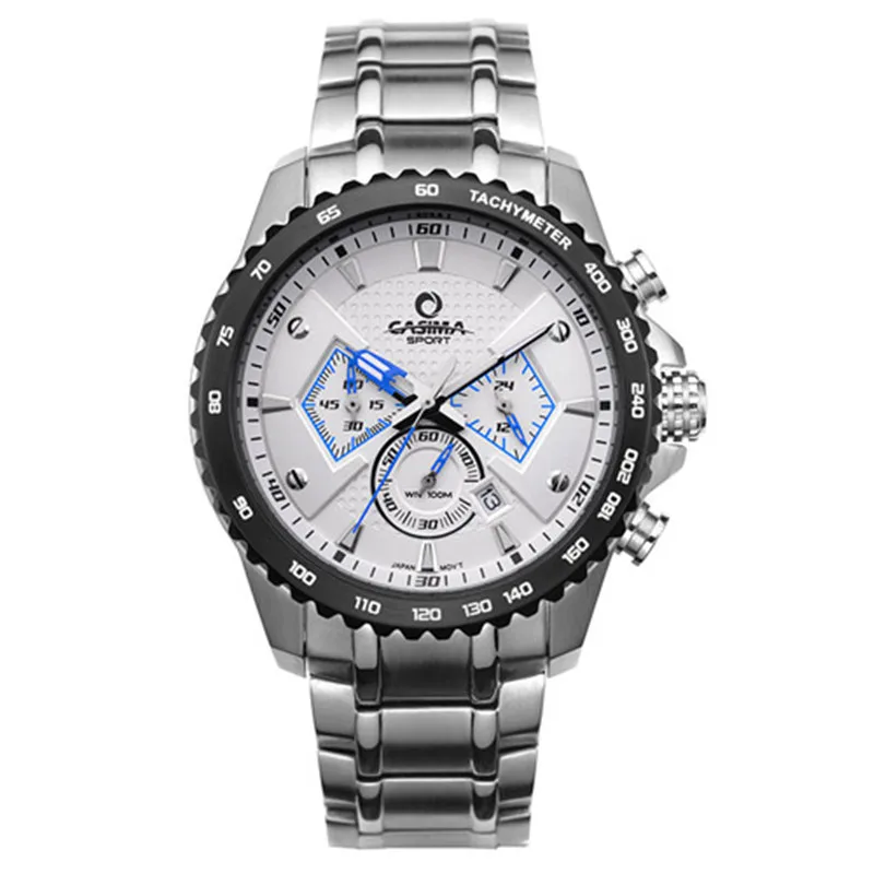 

Men quartz-watch sports Luxury fashion luminous calculagraph stopwatch waterproof 100m Wrist watches CASIMA #8103