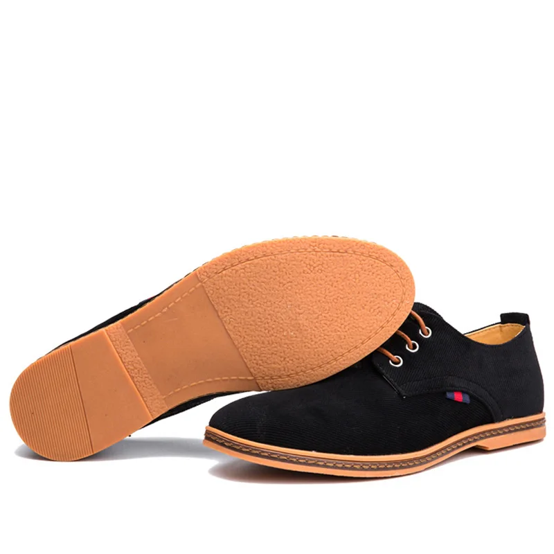 ZERO MORE Corduroy Canvas Men's Shoes Casual Large Size Shoes Fashion Lace Up Designer Casual Black Shoes Mens High Quality