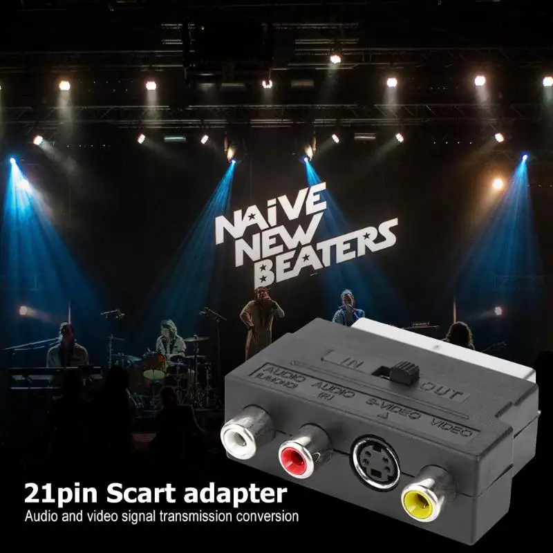 RCA разъем 21pin S-Video/AV/tv/аудио адаптер для SCART евро плагин 21pin Scart штекер RCA Женский конвертер видео аксессуары