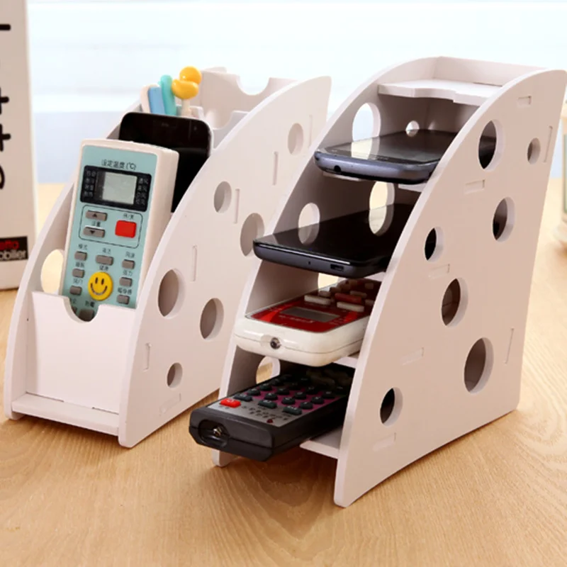 DIY wooden Desk Remote Controller Storage Box TV DVD VCR