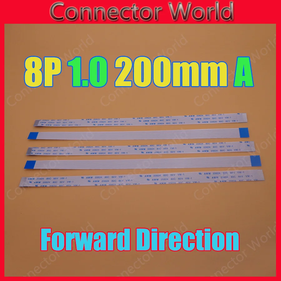 10x Новый FFC FPC плоский гибкий 8pin кабель 1 0 мм Шаг 8 pin вперед длина 200 ширина 9 p