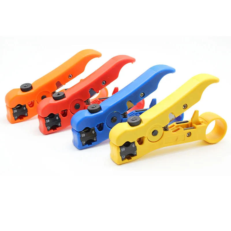 

1pc Flat & Round UTP/Cat5/Cat6 Stripper(optional) Coax Universal Cable Stripper Cutter Coaxial Stripping Tool Network