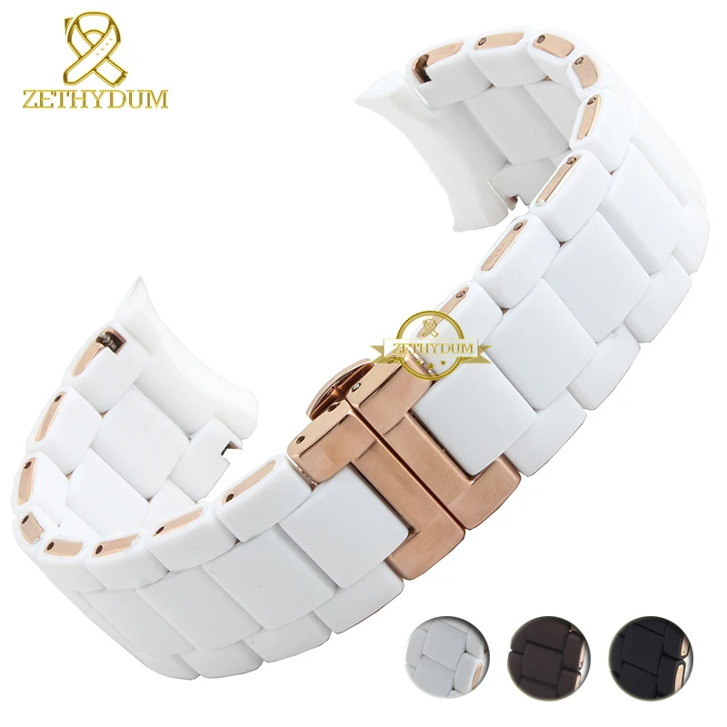 Rose Gold Buckle Silicone Wristband Bracelet - 20/23mm Strap