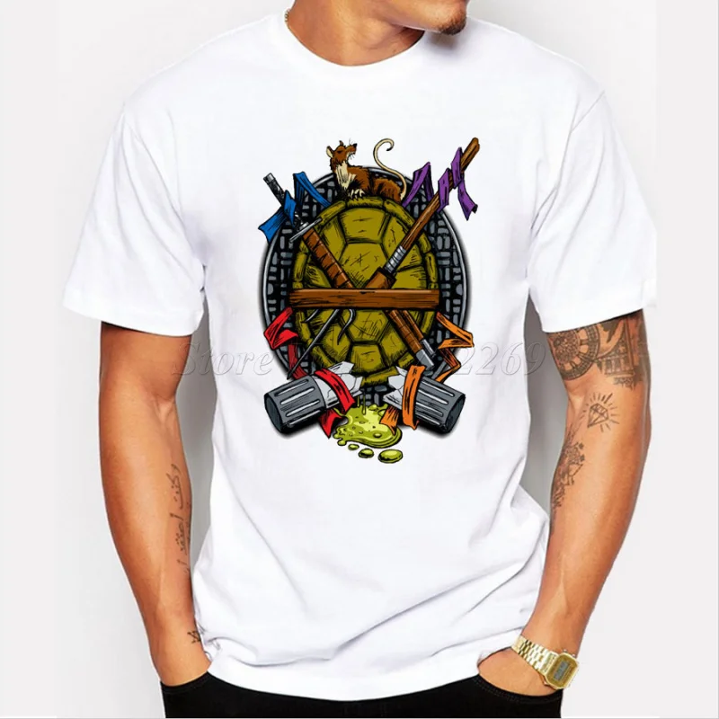 

2019 newest Turtle Family Crest retro printed Men t-shirt short sleeve casual cool tops hipster vintage style geek men tee