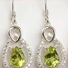 Природный оливин серьги серебро 925 натуральный камень хризолит серьги Женская мода модные изысканные серьги-капли для вечеринки