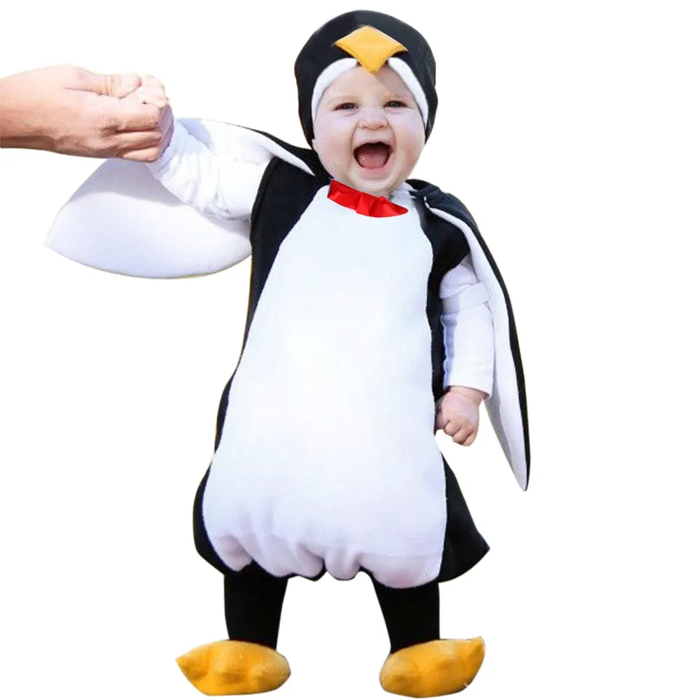 Материал для маленьких мальчиков и девочек Карнавальный костюм Хэллоуина детский комбинезон, одежда для малышей, детский костюм Косплэй комбинезоны в виде пингвинов# K12 - Цвет: 90
