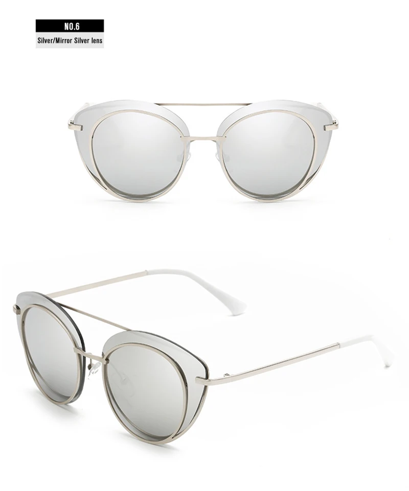 Женские крупные солнцезащитные очки KDEAM, дизайнерские солнцезащитные очки "кошачий глаз" с коррекцией резкости и защитой UV400, KD2264 - Цвет линз: C6