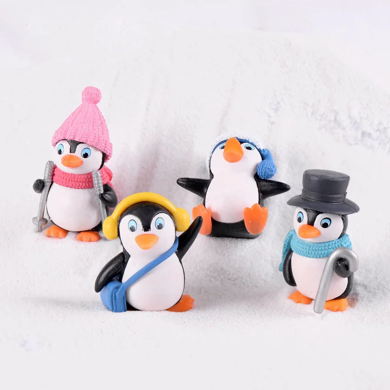 Winter-Penguin-Miniature-figurine-Mini-Christmas-Figures-home-decoration-kawaii-DIY-Fairy-Garden-ornaments-Resin-craft